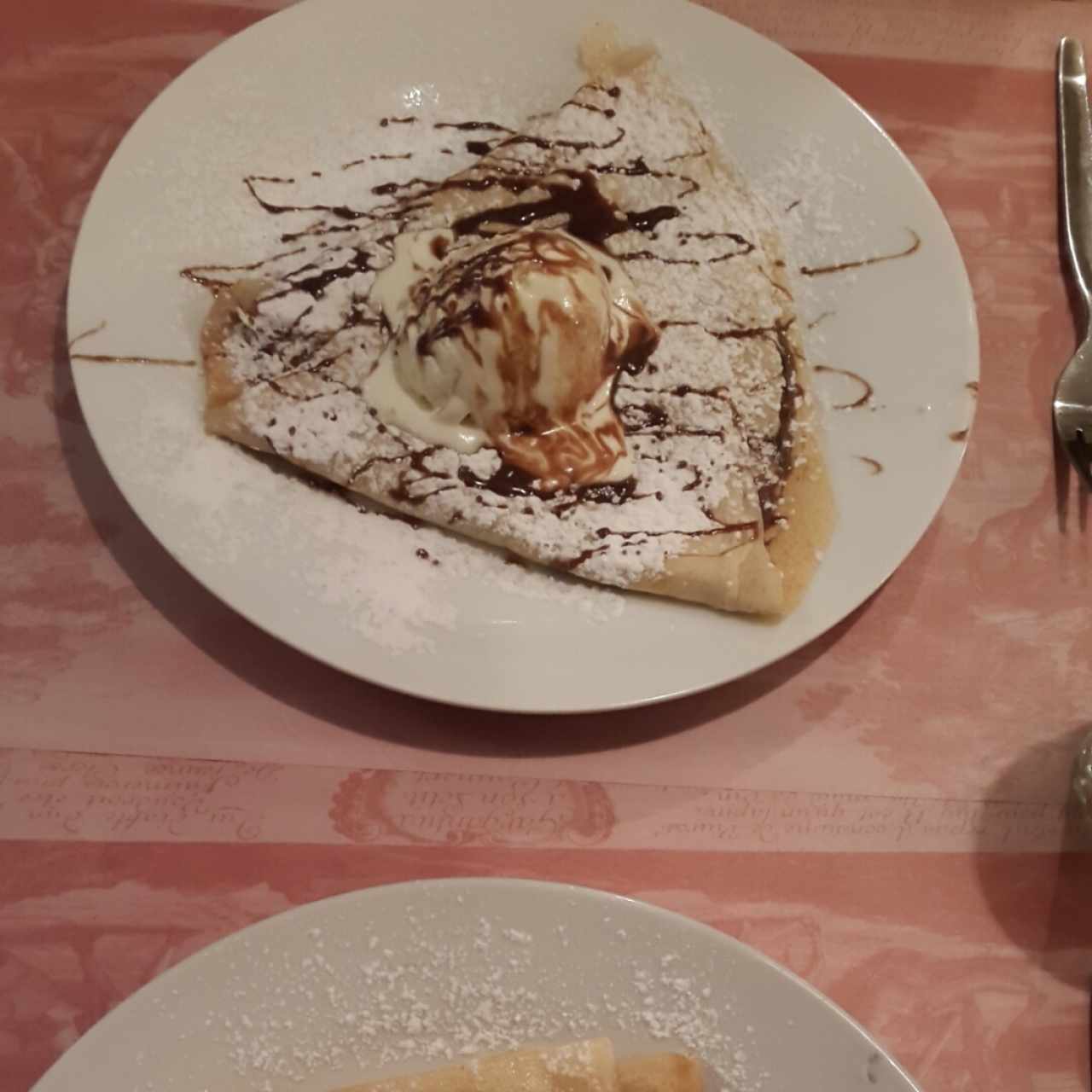Creppe de Nutella con extra de helado.