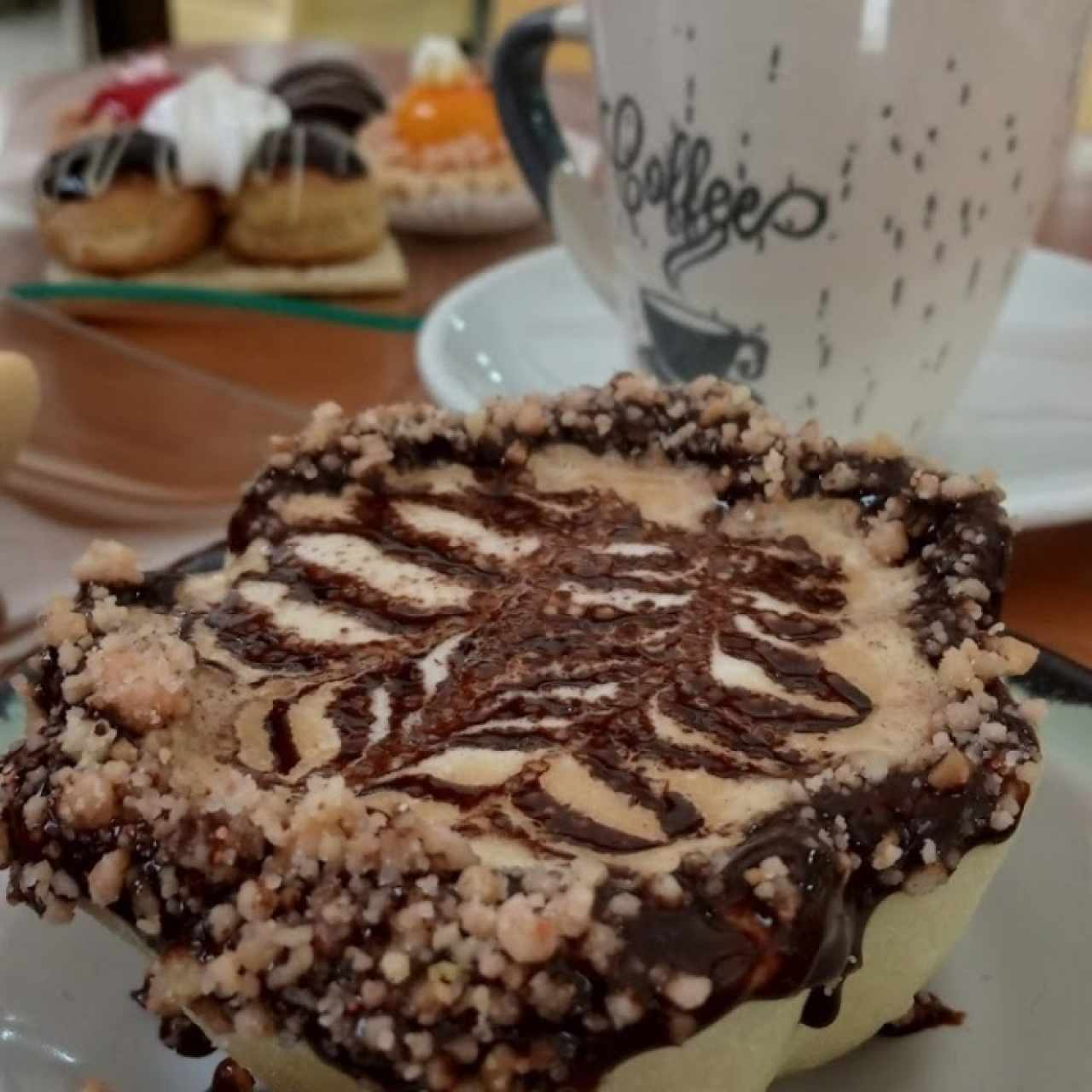 cafe Marron y cafe en galleta