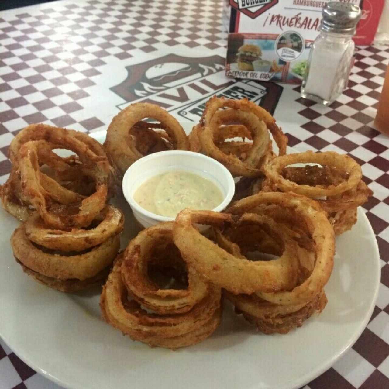 Aros de cebolla con salsa tartara😍😍