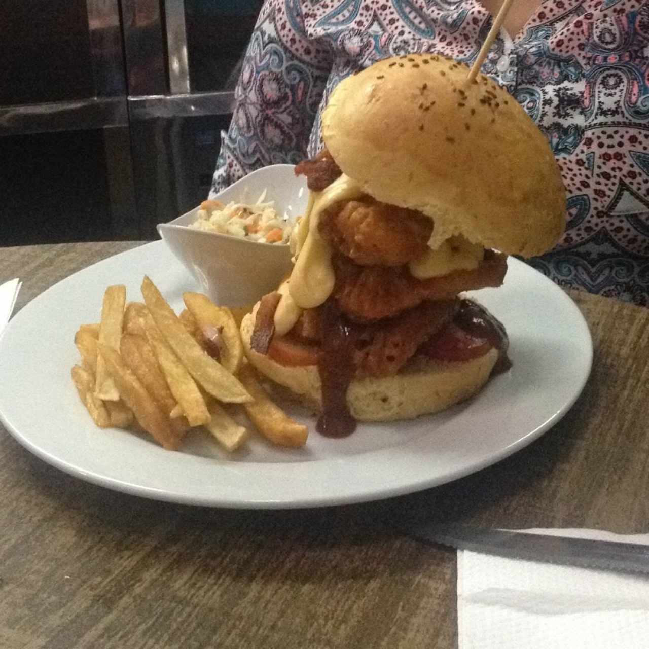 hamburguesa de pollo crispy