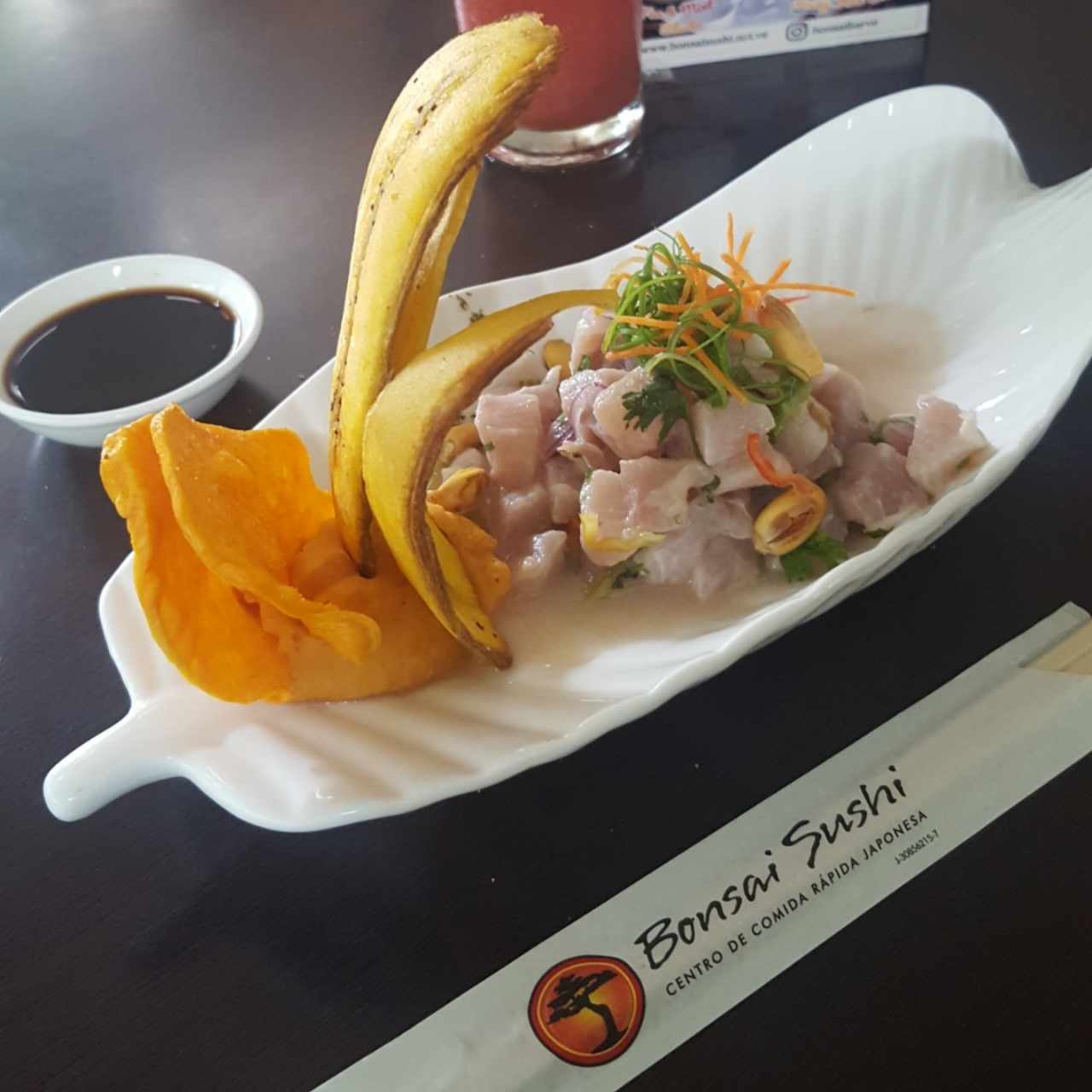 ceviche con crema de batata