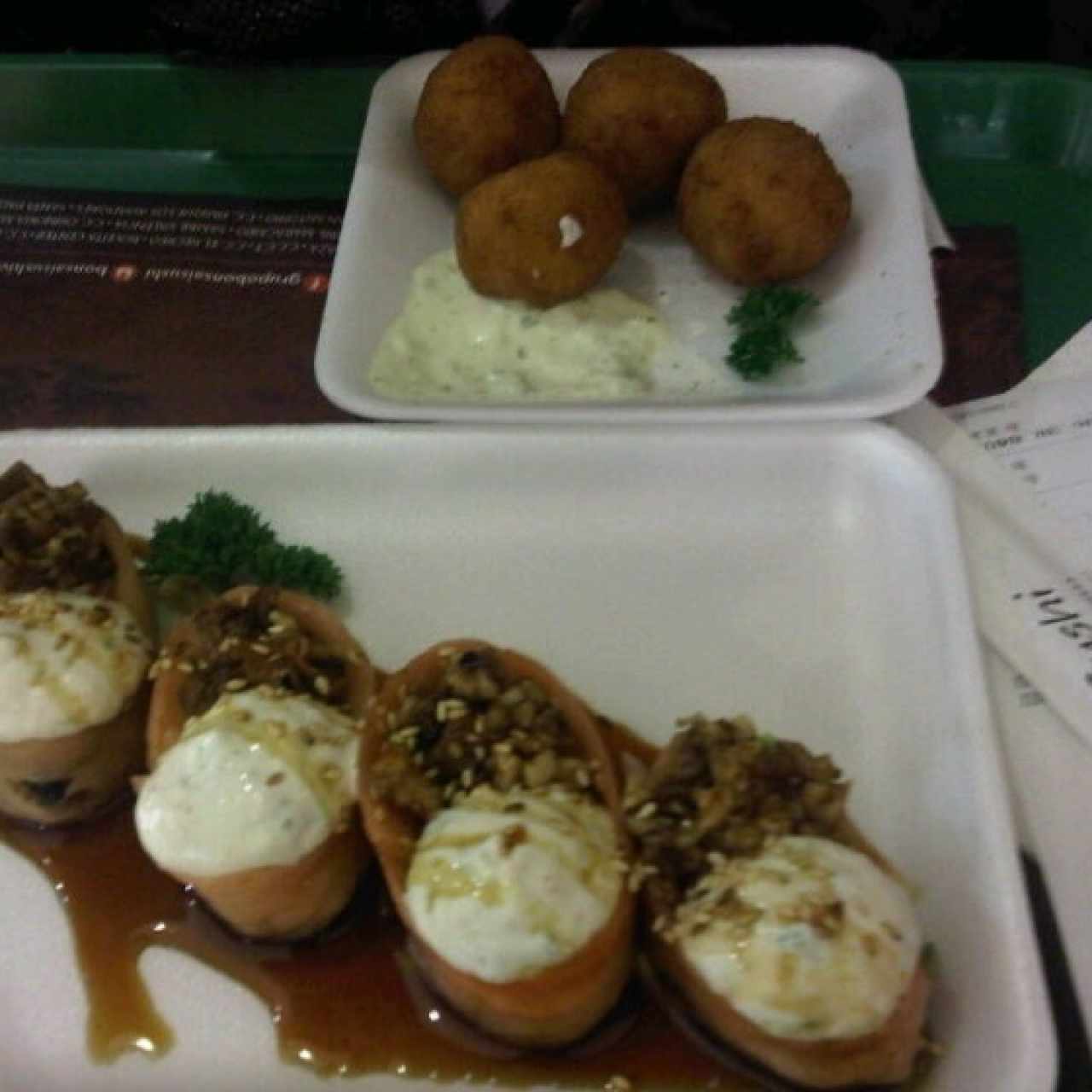 sake roll y croquetas