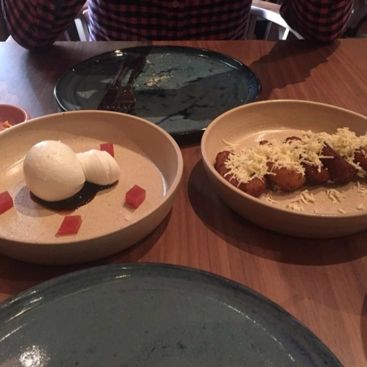 Burrata, mandocas con queso
