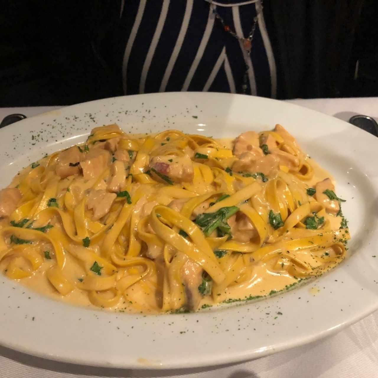 fetuccini al salmon