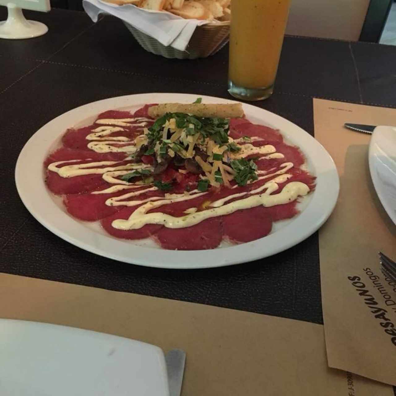 carpaccio de lomito