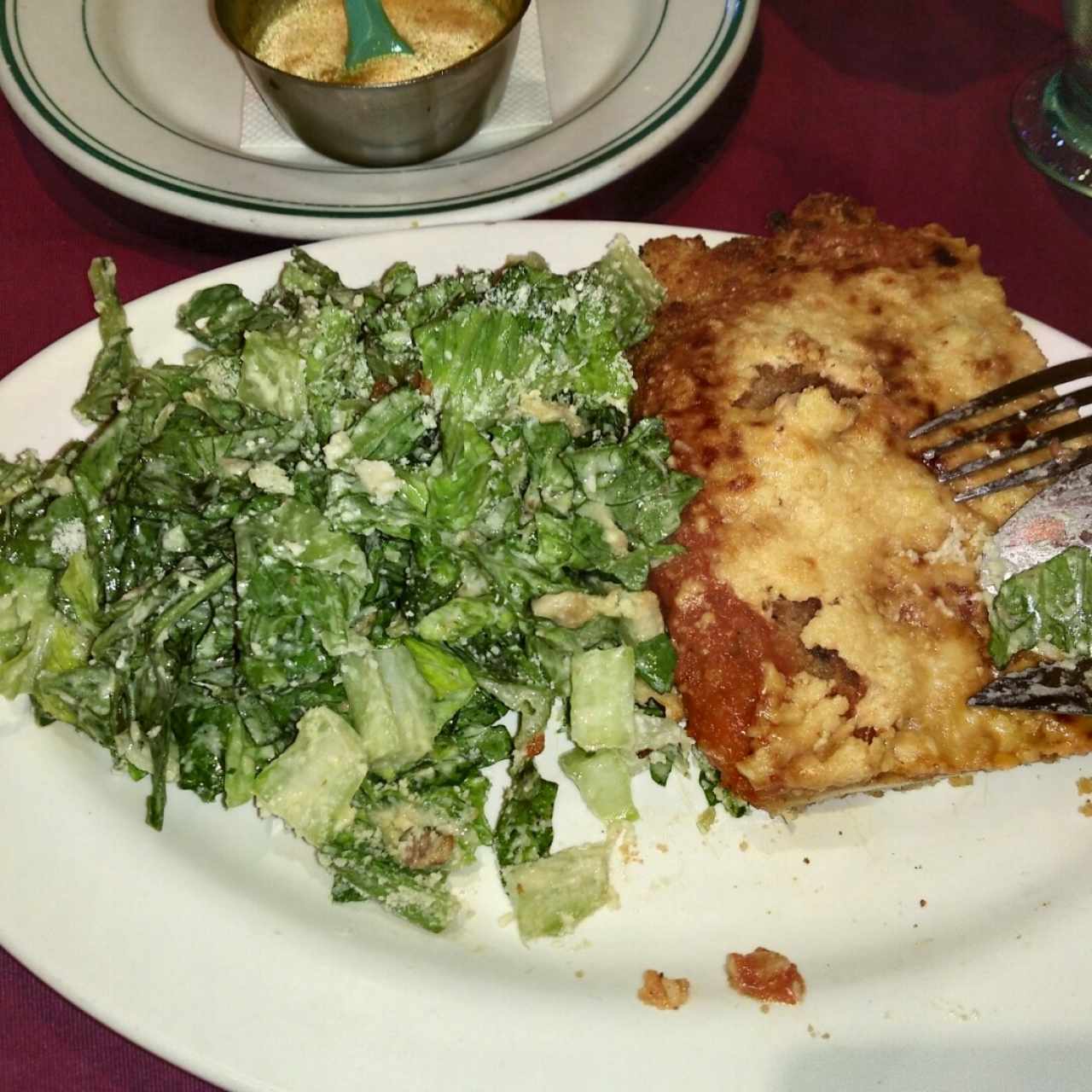 Milanesa a la Parmesana (ya me había comido mas de la mitad)