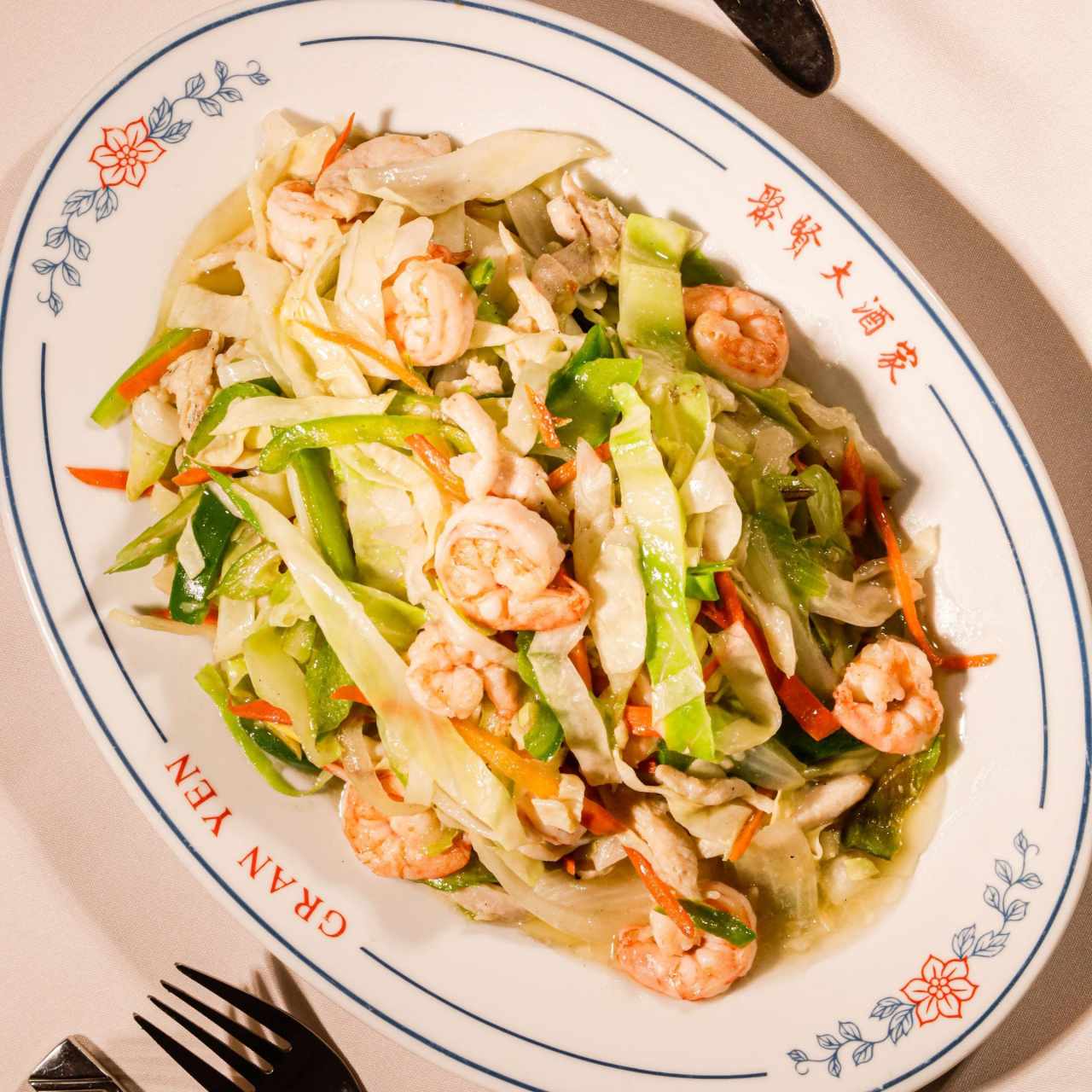 CHOP SUEY CON CAMARONES