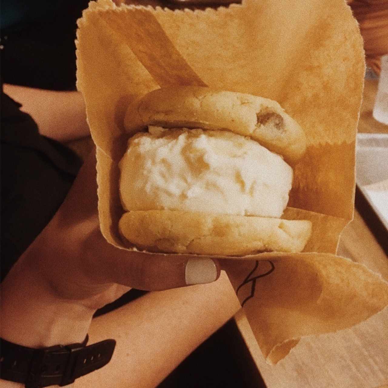 Sandwice de galleta con helado 