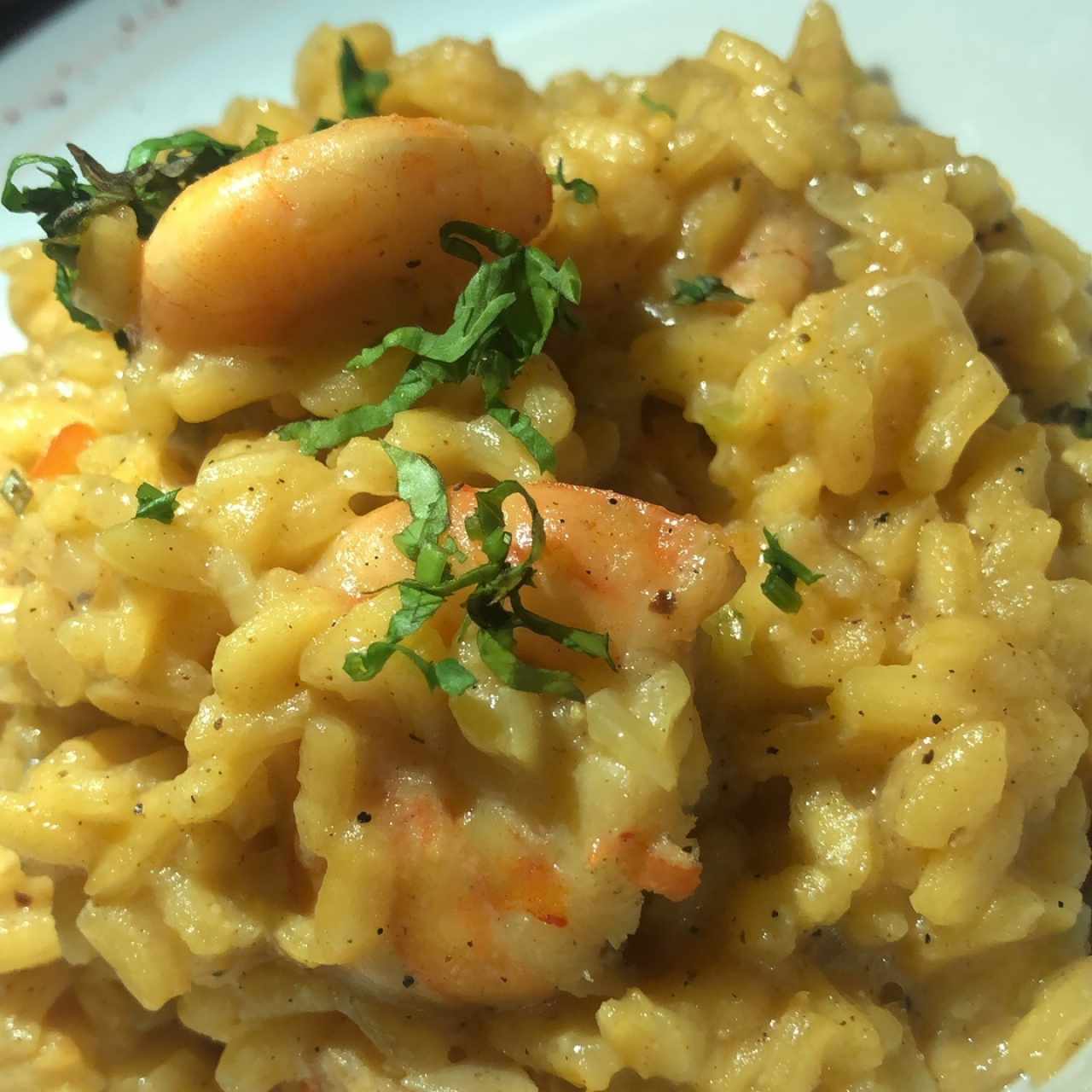 Risotto de camarones