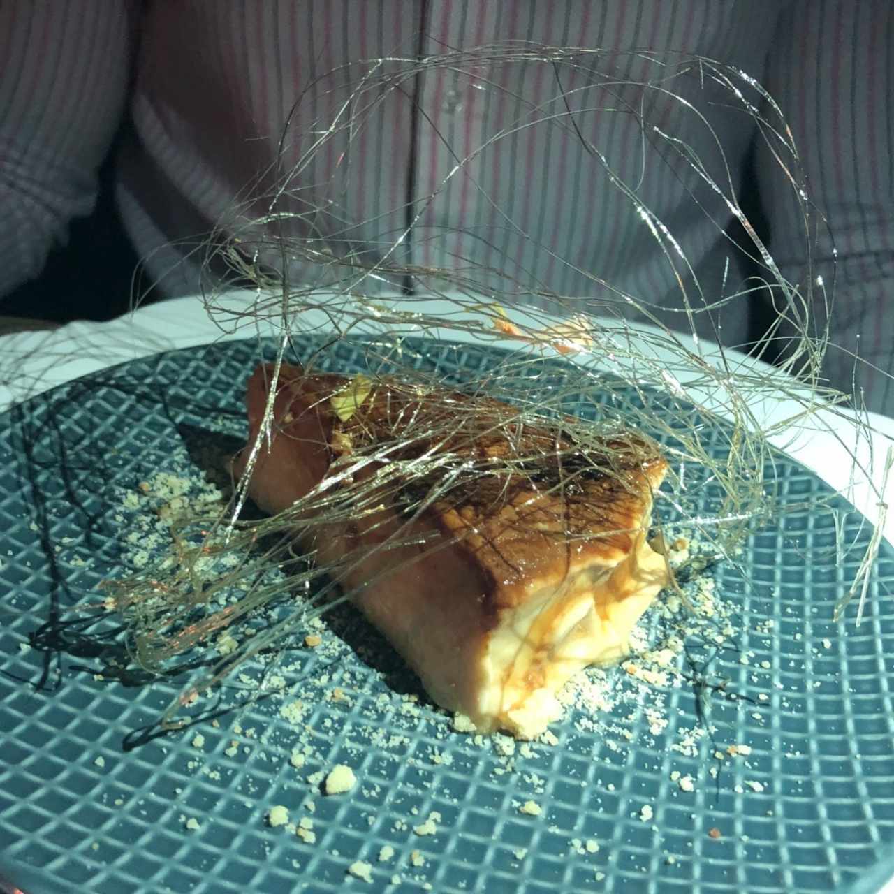 torta de queso helada con ron pasas