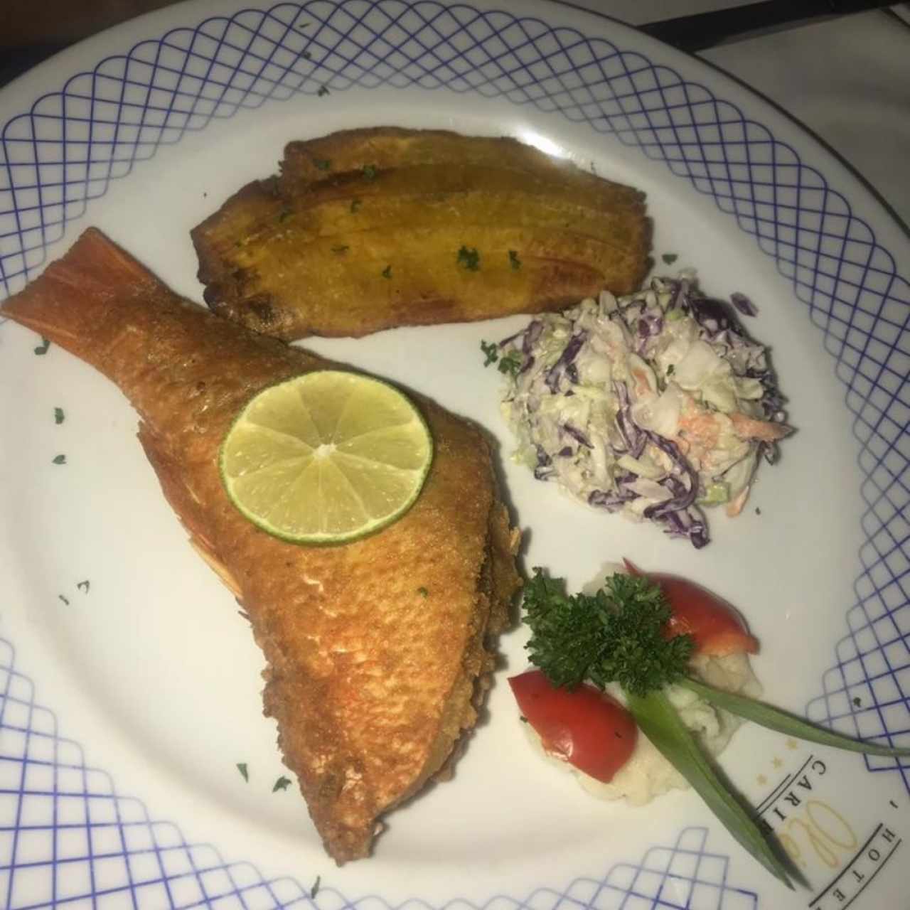 Parguito Frito, Cola, Con Tostones y Ensalada Rallada, Espectacular 