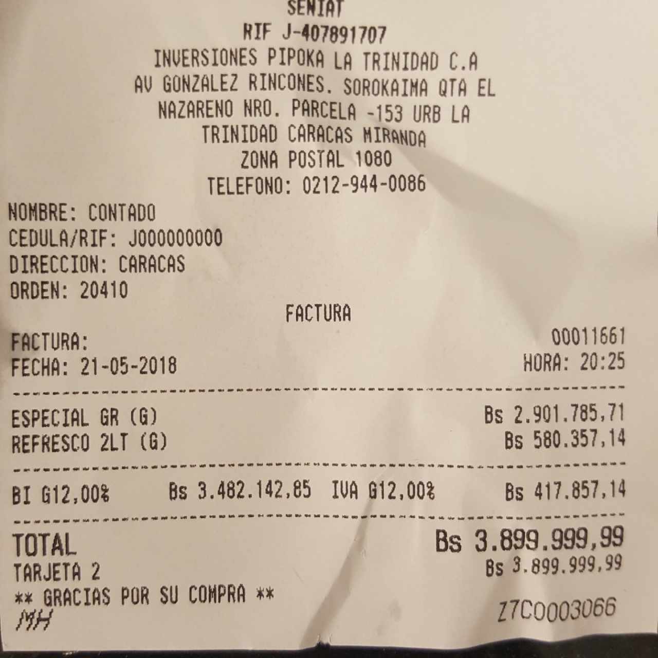 factura 21 de mayo