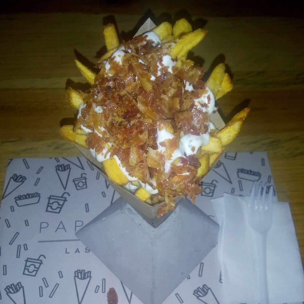 Papas con tocineta