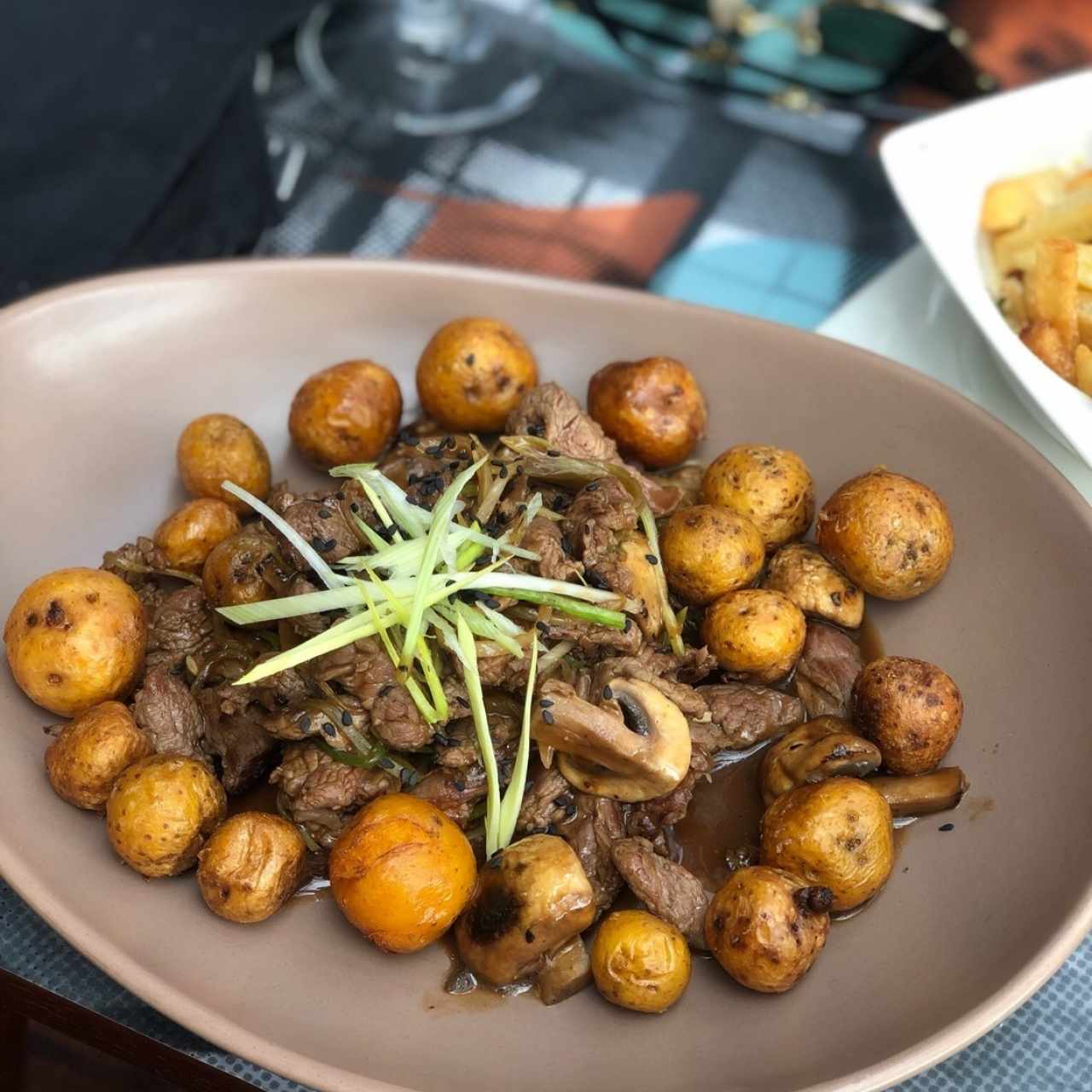 tiras de lomito en salsa de ostras