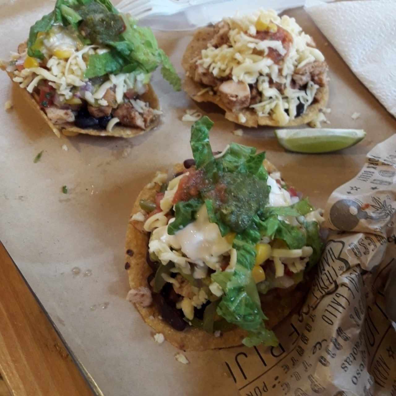 tostadas de pollo