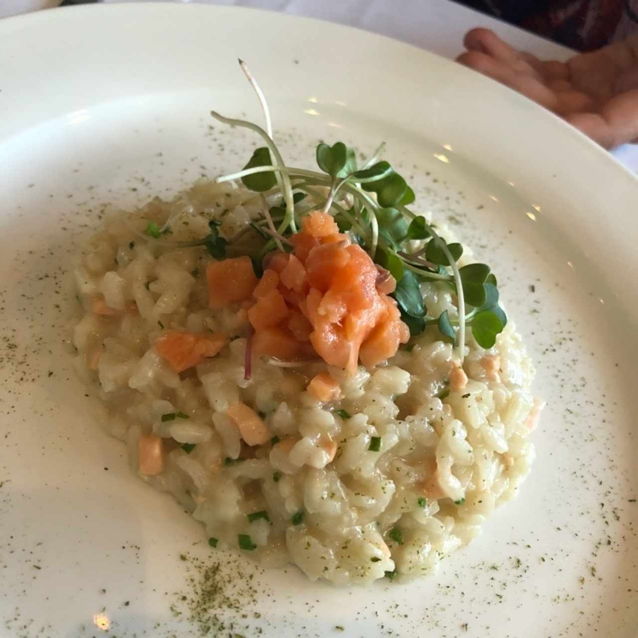 Risotto de salmon ahumado 