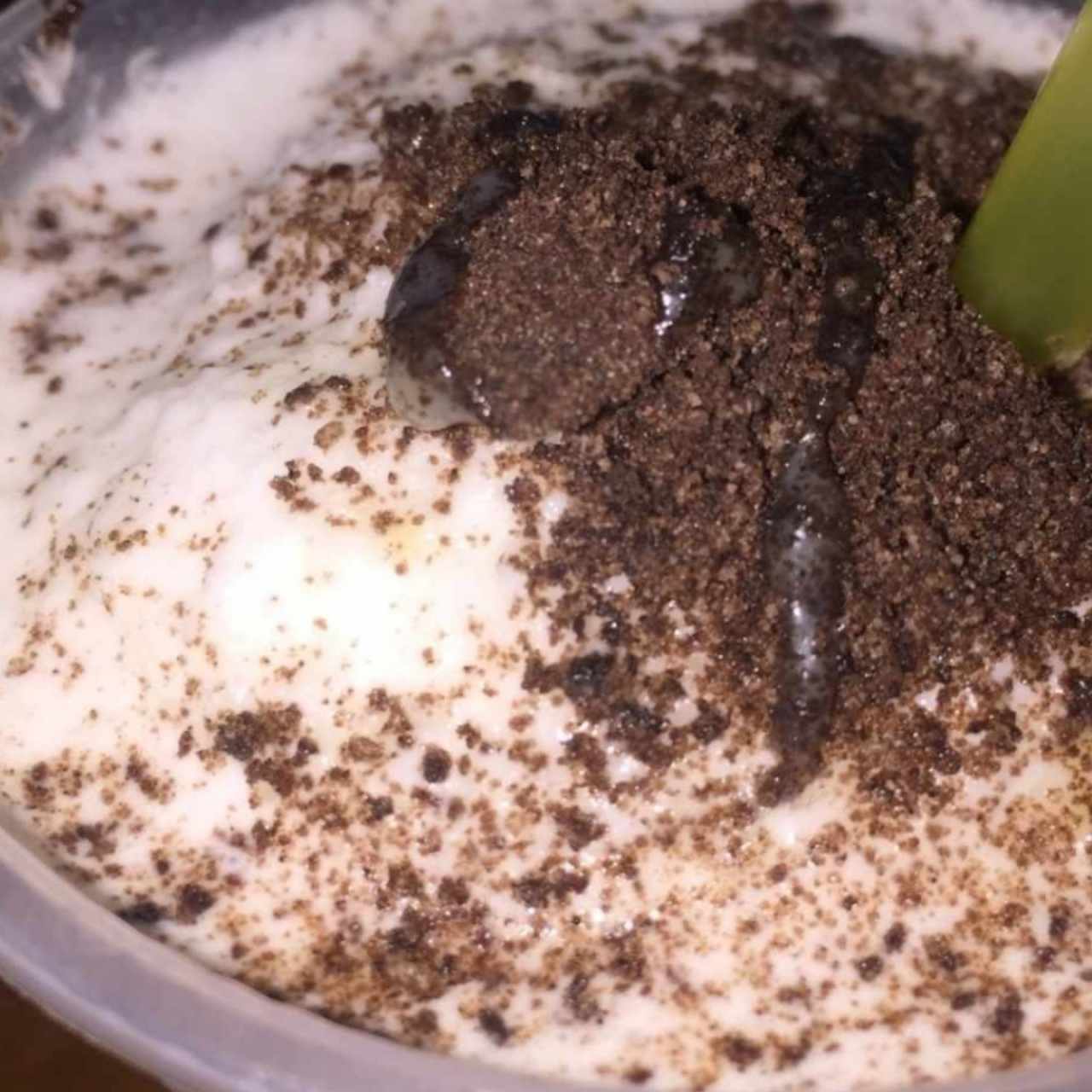 cocada con topping de oreo