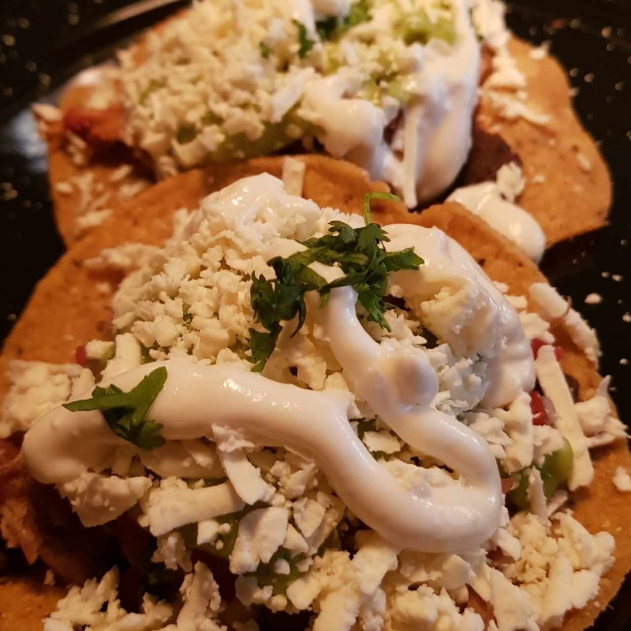 Tostadas de Pollo y Puerco..