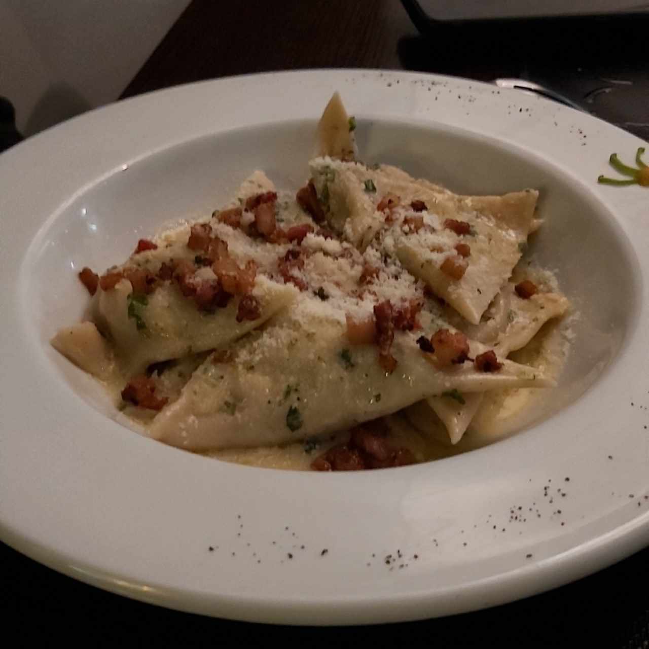 Tortelones de Ricotta y Panceta