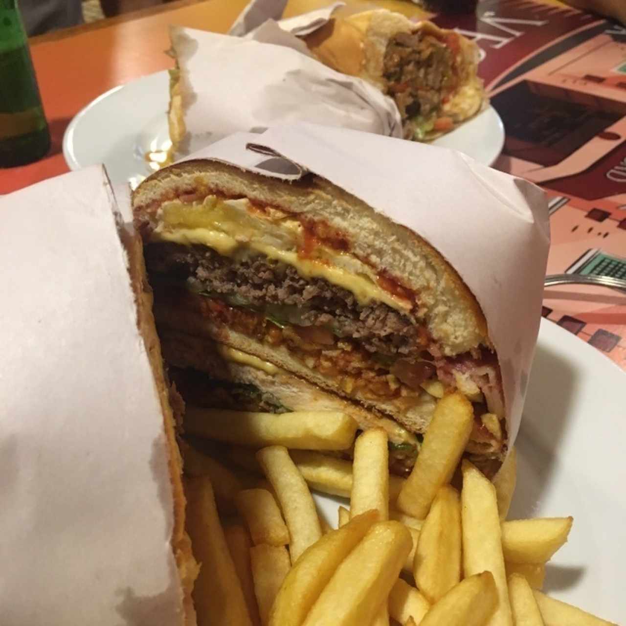 hanburguesa mixta, pepito de carne
