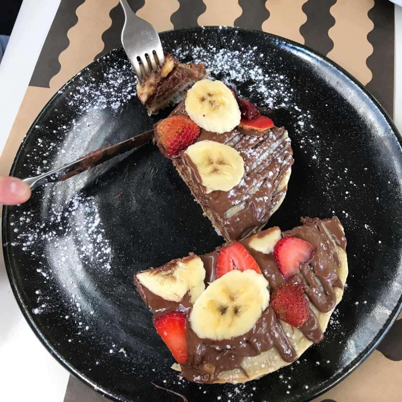 panquecas con nutella sin helado. buenísimas!!!