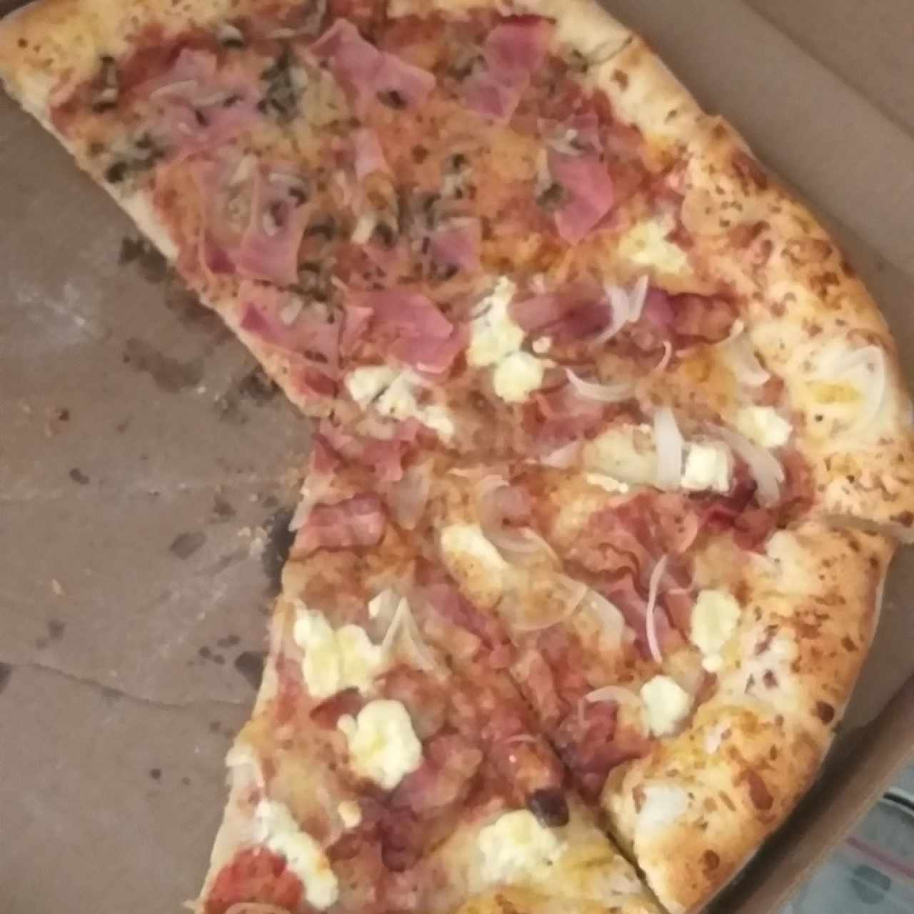 Mitad Rosa / Mitad Jamón con champiñones 