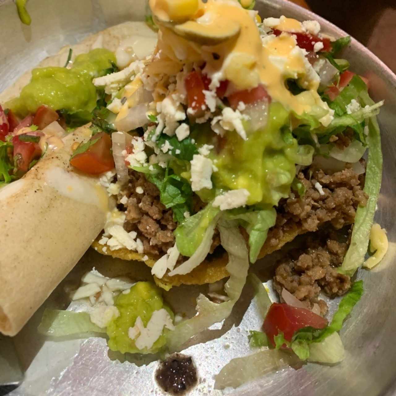 quesadilla y taco redondo. 