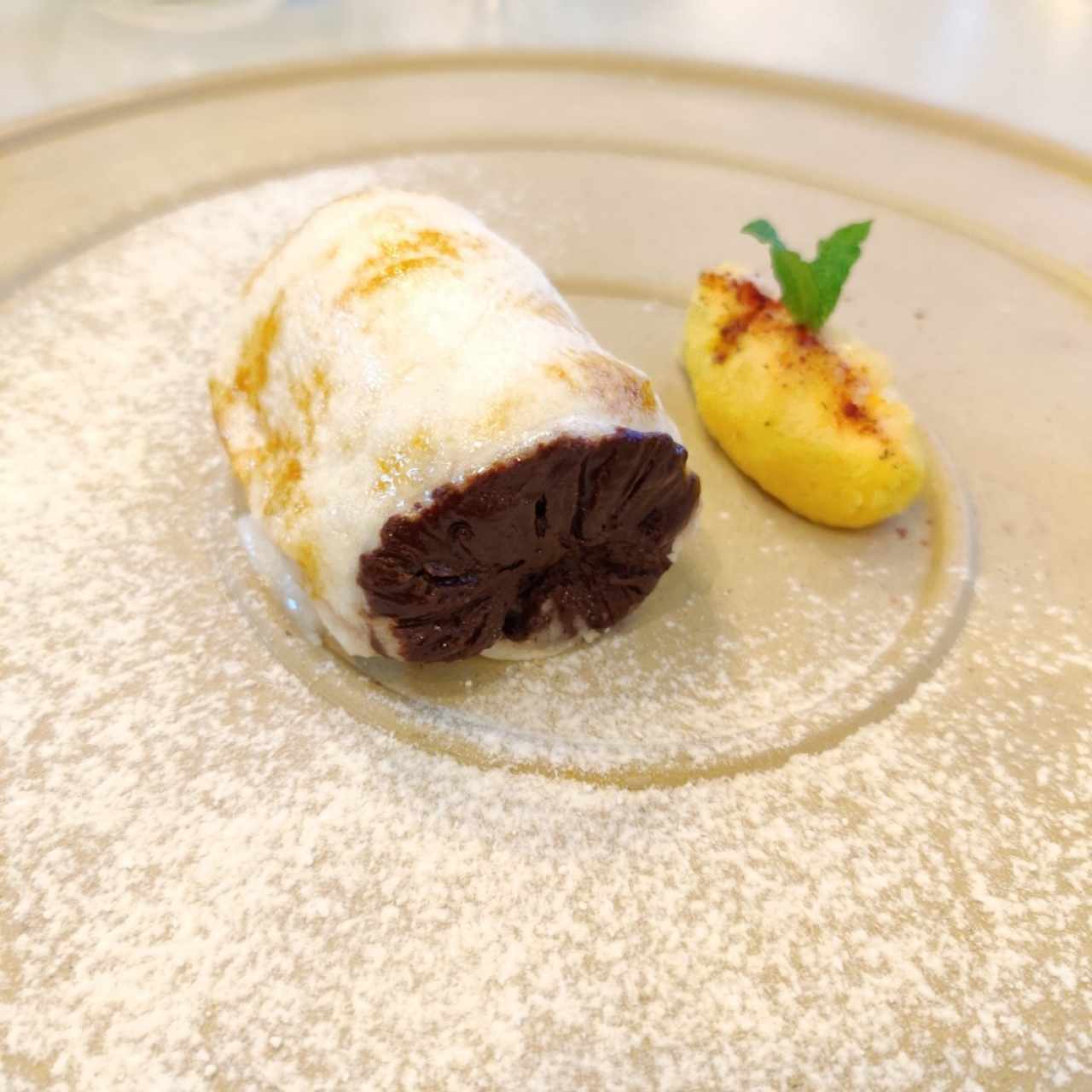 Marsmello de chocolate con masa de cachapa