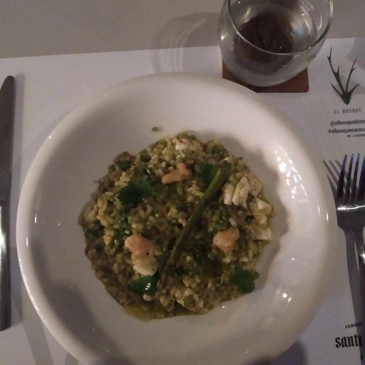 Arroz verde con pescado