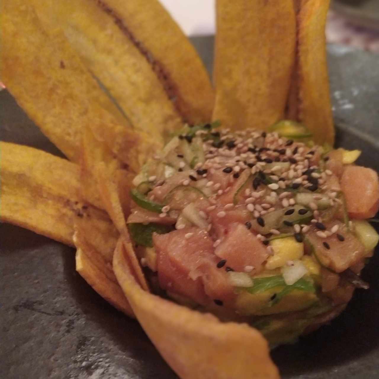Tartar de salmón.