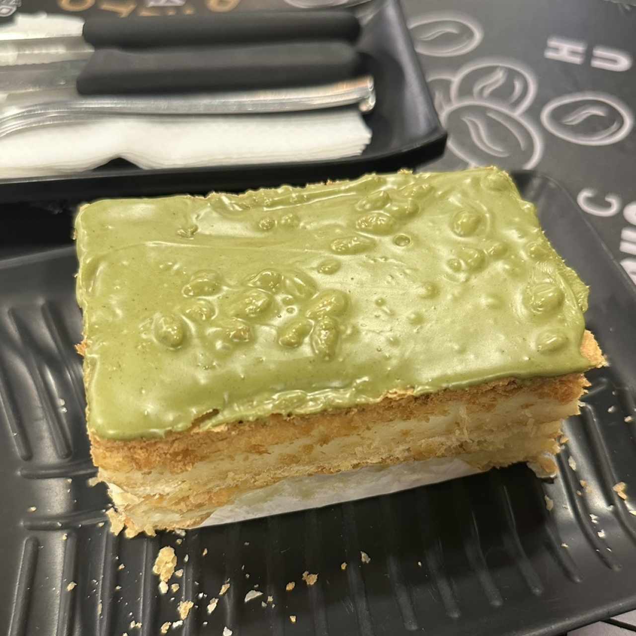 Milhoja de pistacho