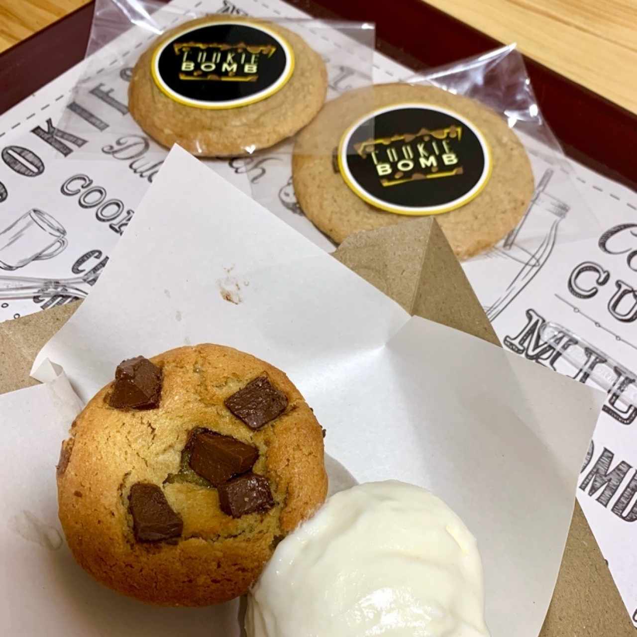 Cookie Cup de Nutella con Helado y Galletas de chispas de chocolate