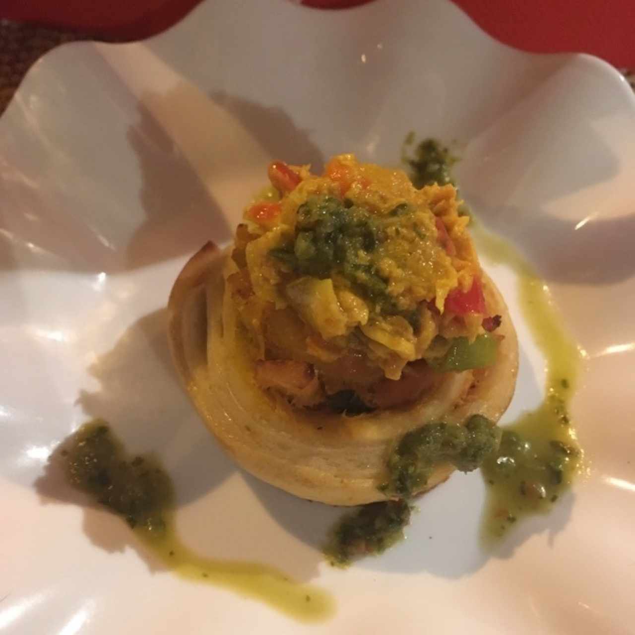 roll de pollo,  igualito a la empanada gallega 