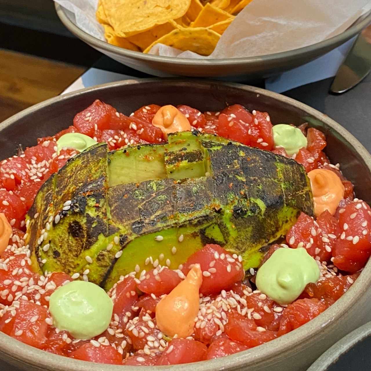 Kimchi Tuna Nachos