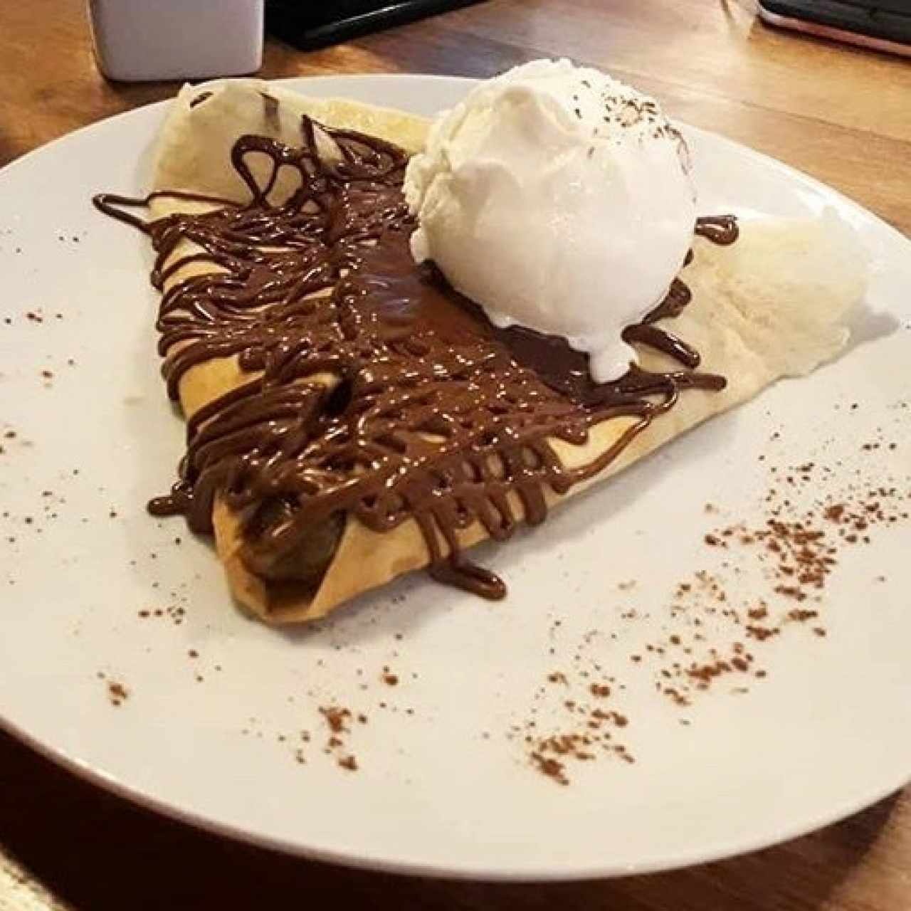 crepe de nutella con helado