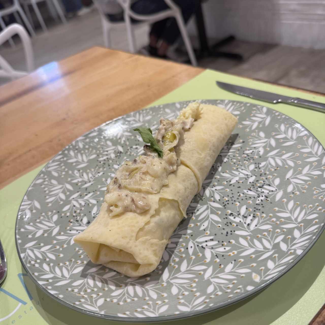 Crep de pollo y ajoporro
