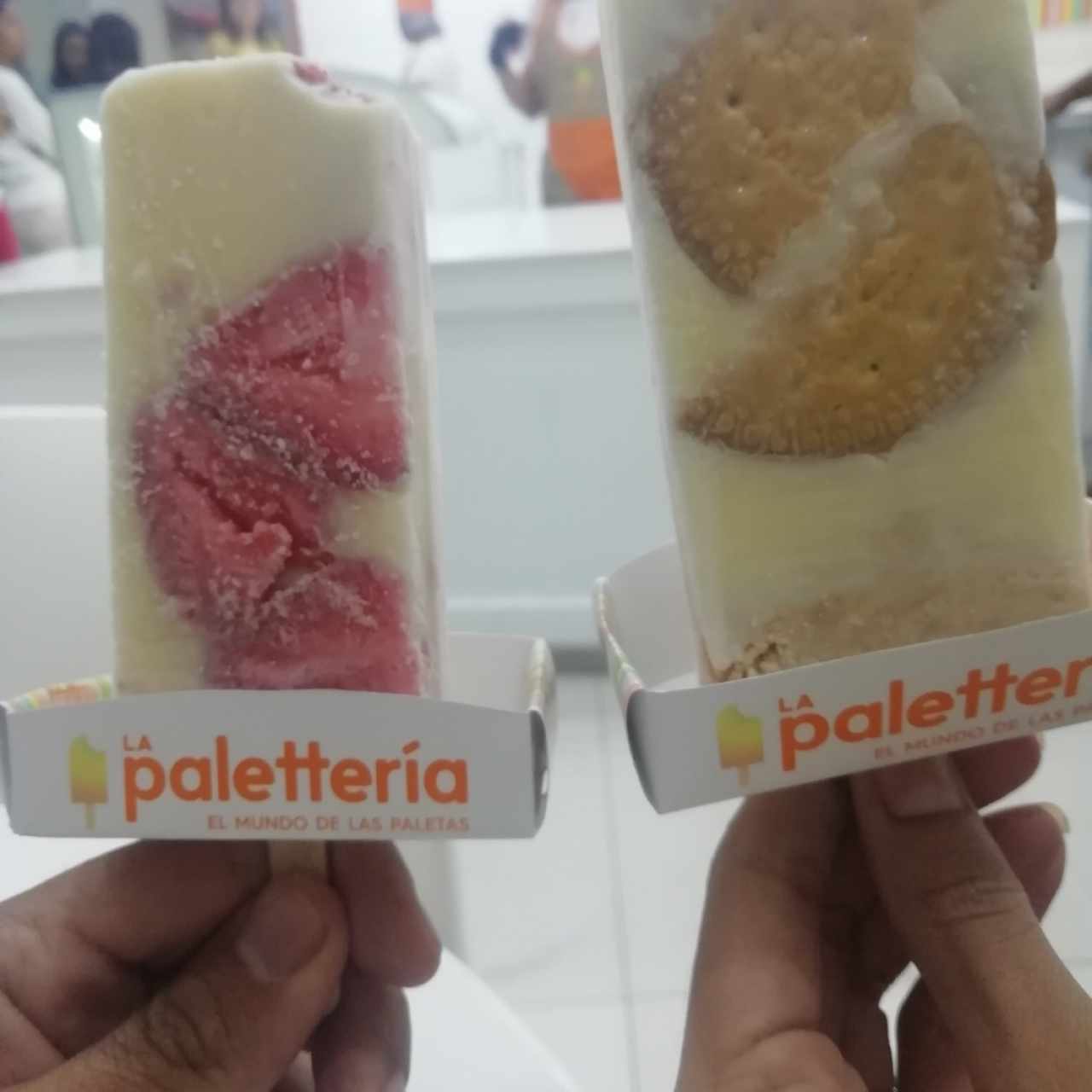 Paleta fresa crema