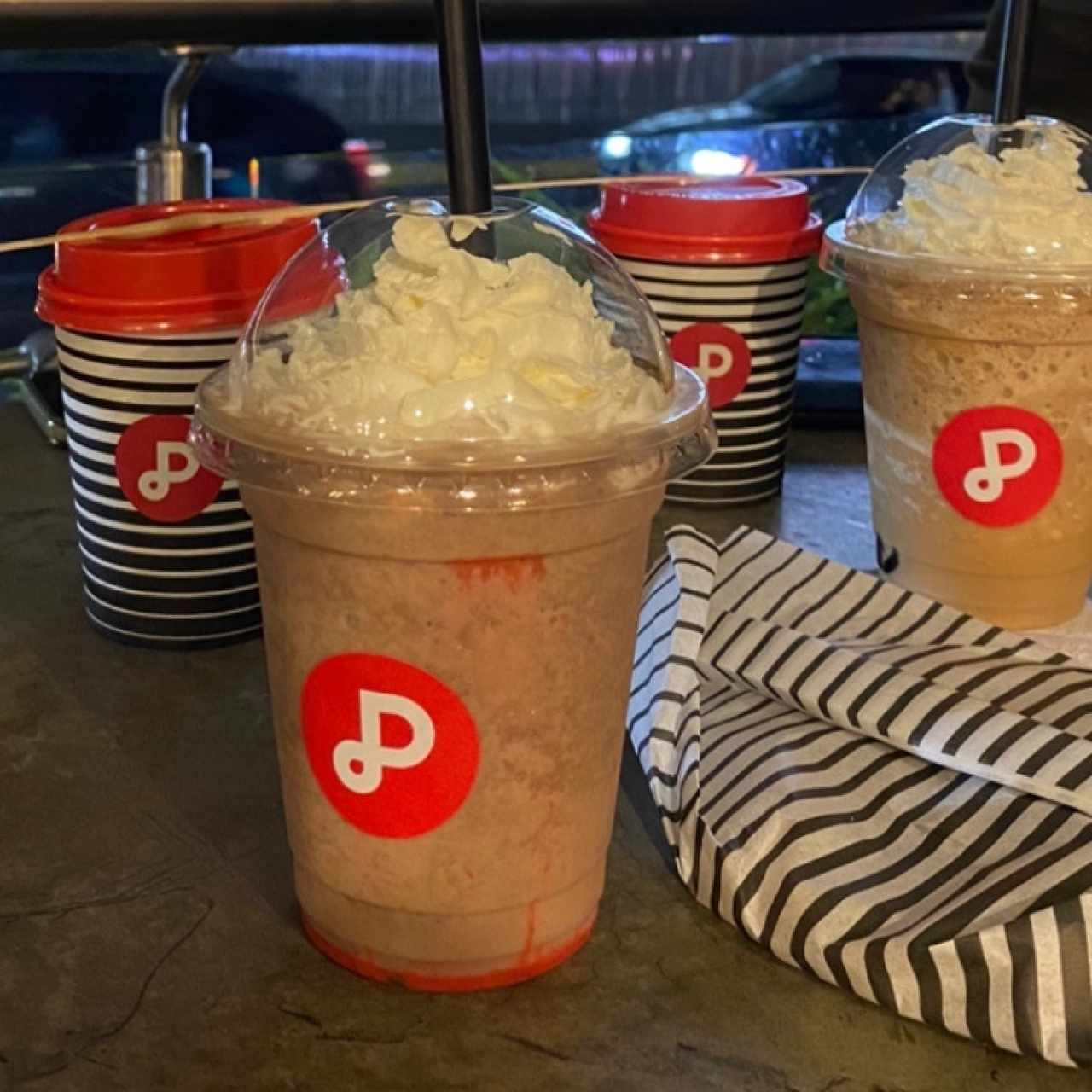 Frappe choco cookie, lates, galletas de mani