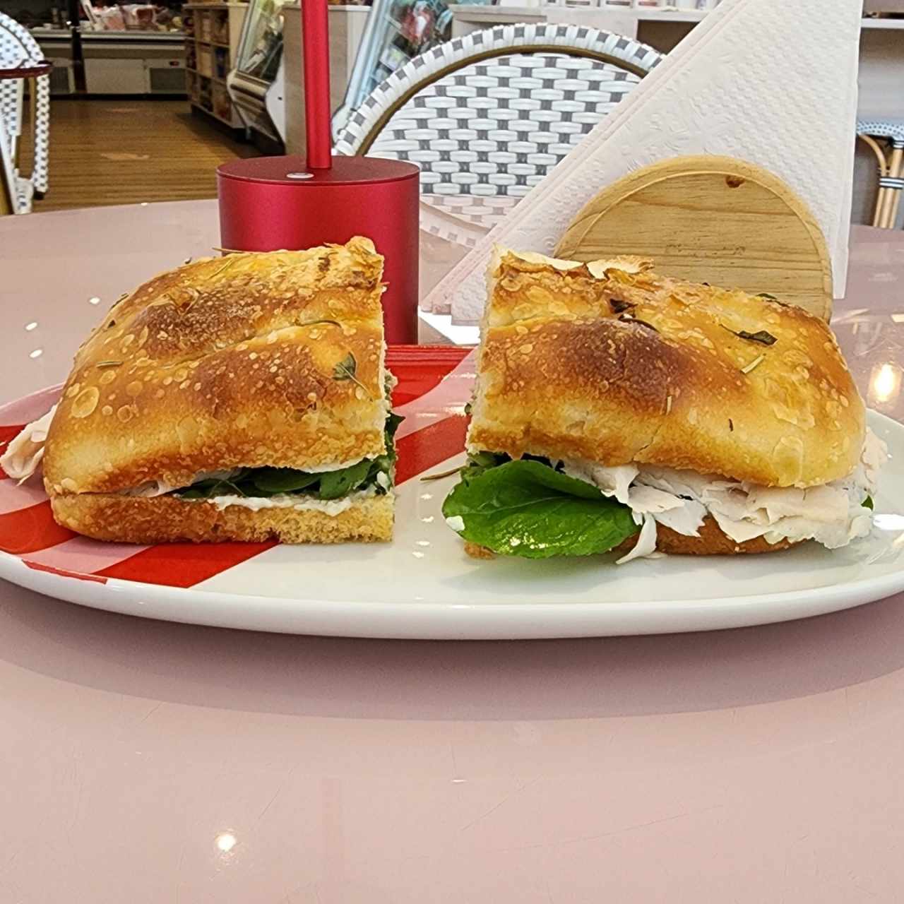 Focaccia pavo y queso azul 