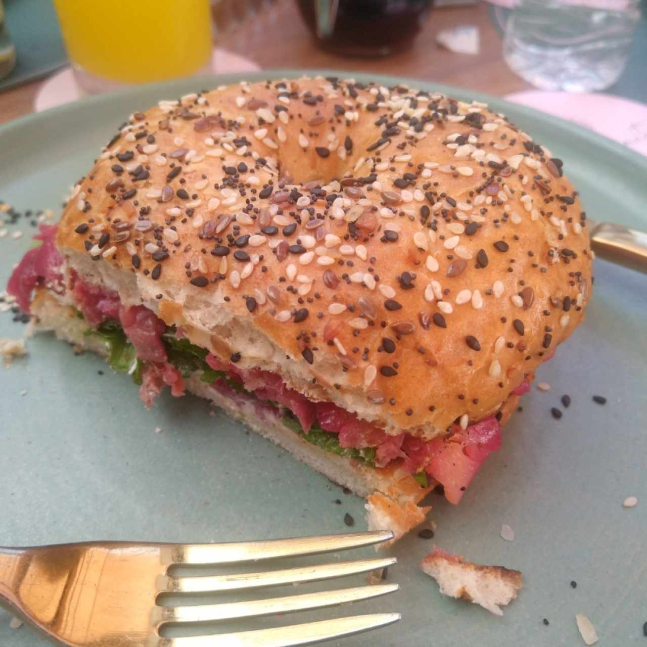 bagel de salmón