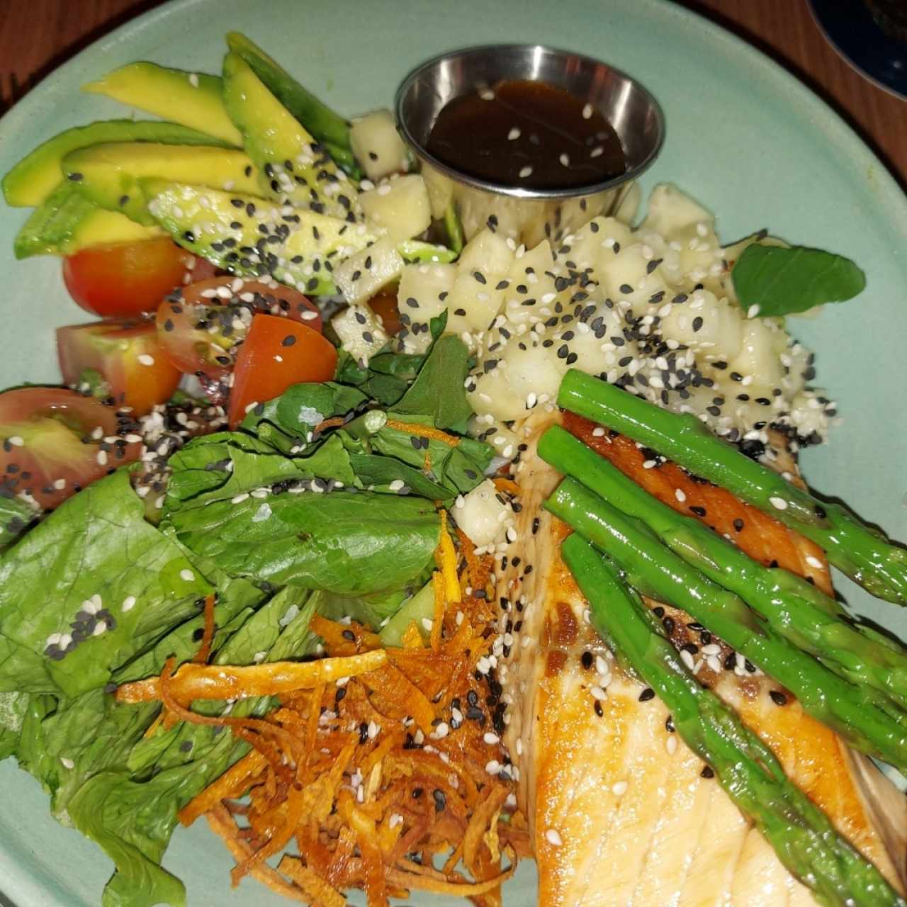 Tropical Teriyaki Salmón 