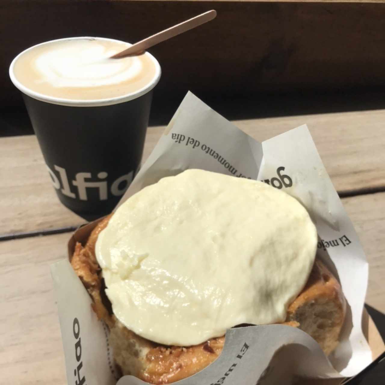 Latte y Golfeado con queso