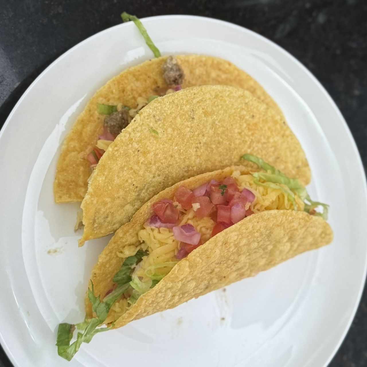 Taco carne y taco de pollo 
