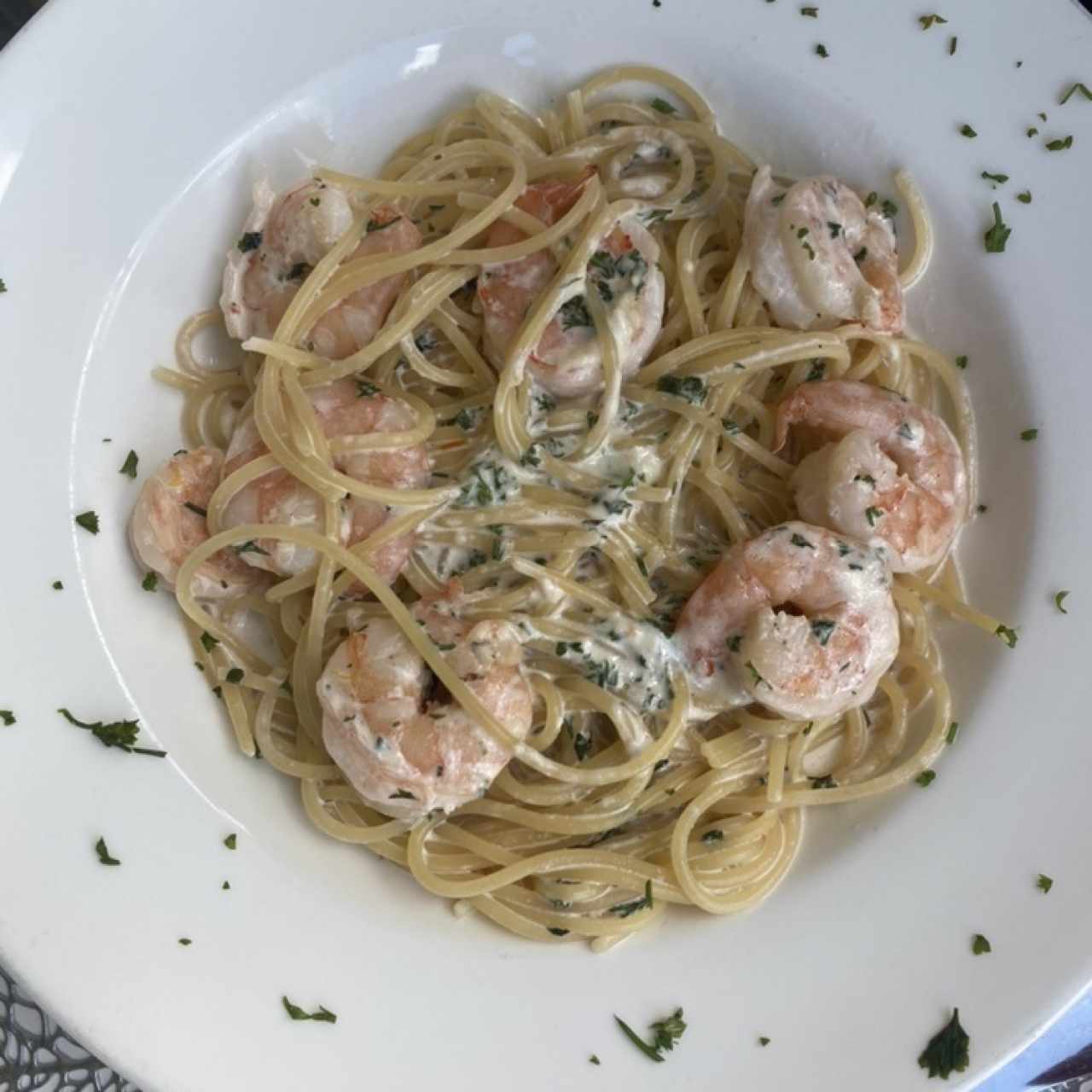 Pasta con camarones