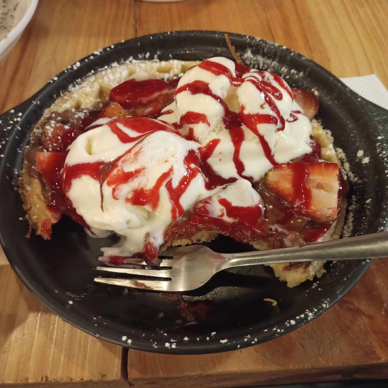 Waffles con Helado 