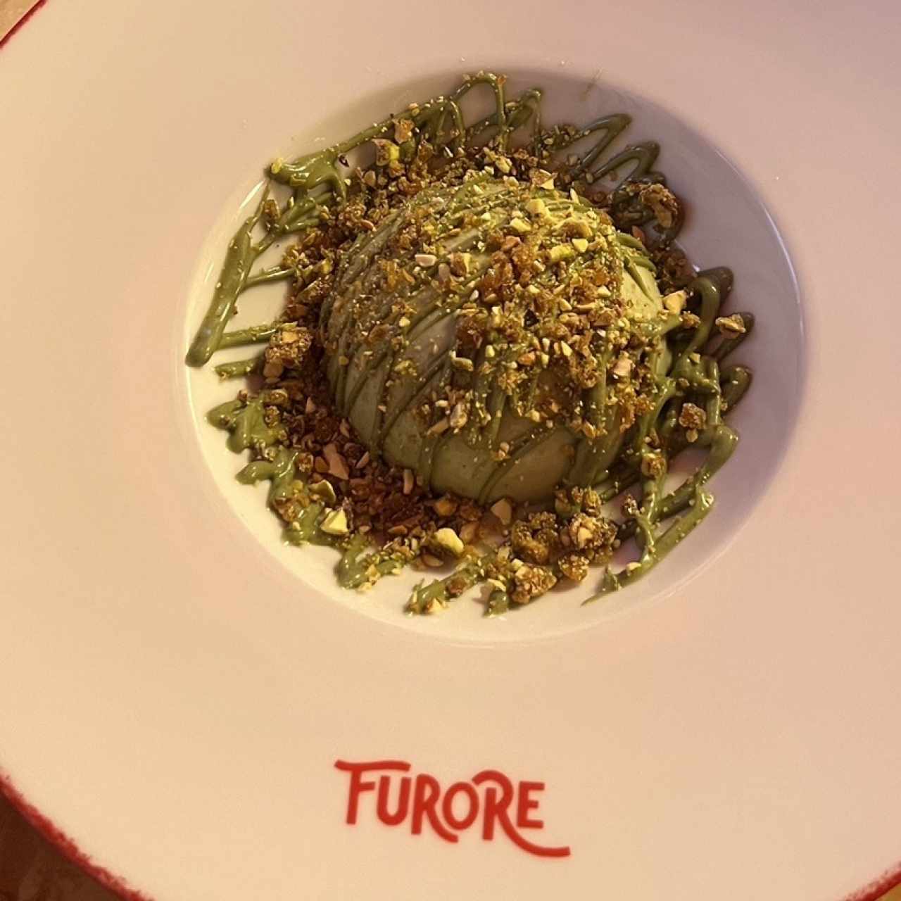 Pana cotta de pistacho.