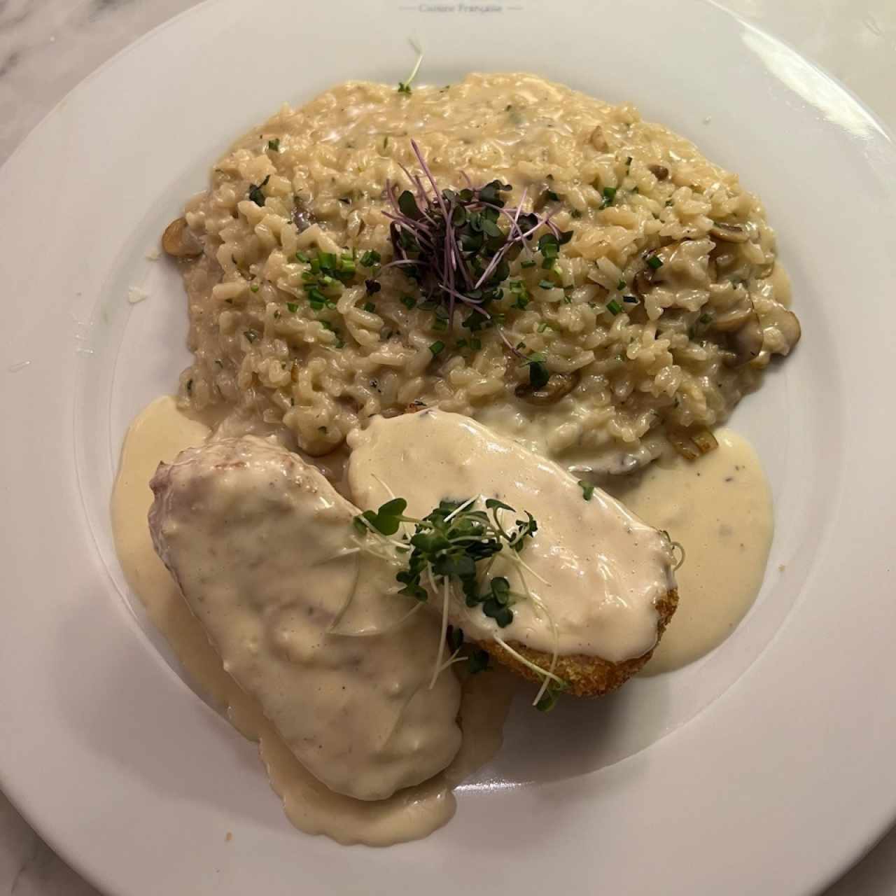 Cordon Bleu + Risotto Aux Champignons
