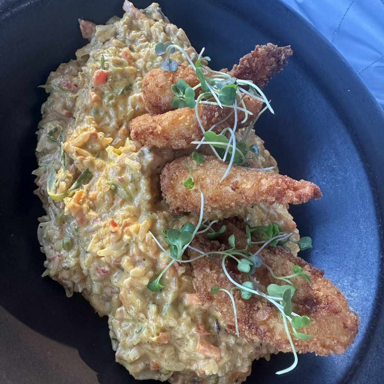 Arroz con mariscos a la huancaina