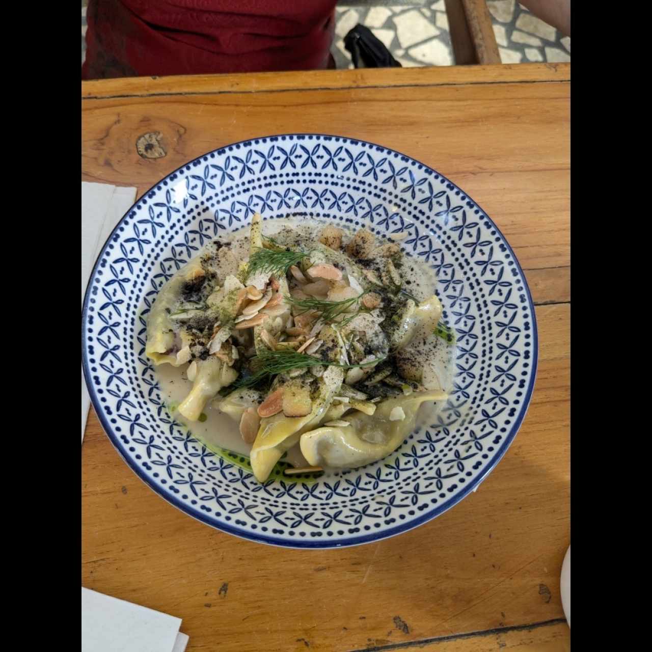 pasta rellena con morcilla 