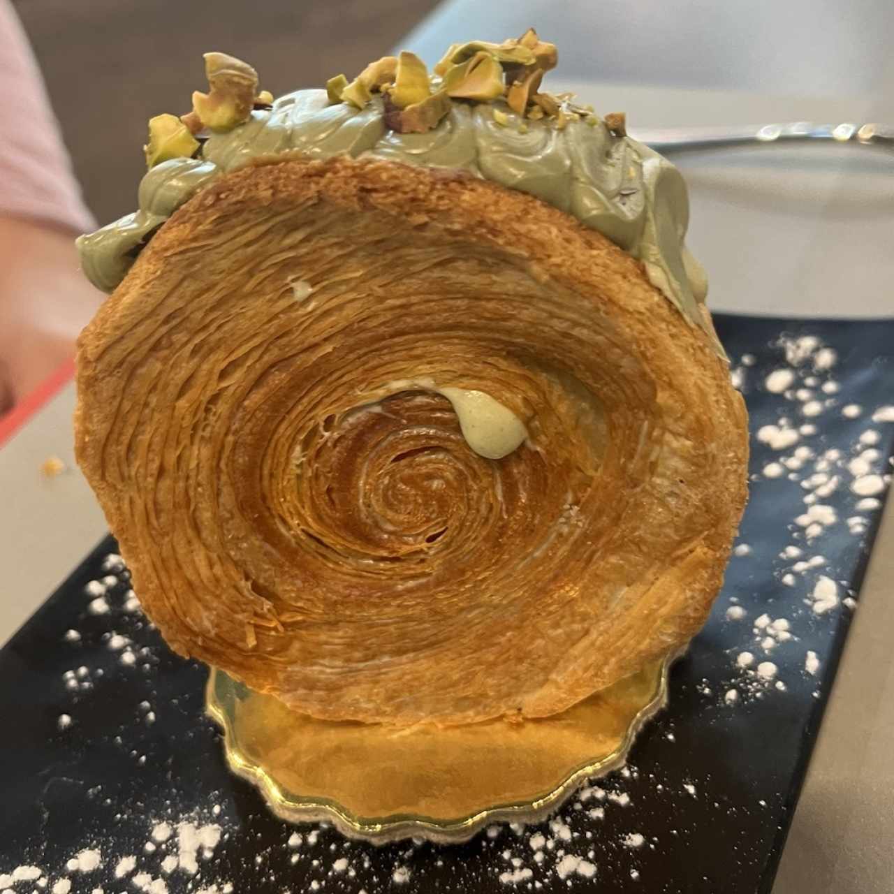 Roll de crema de pistacho